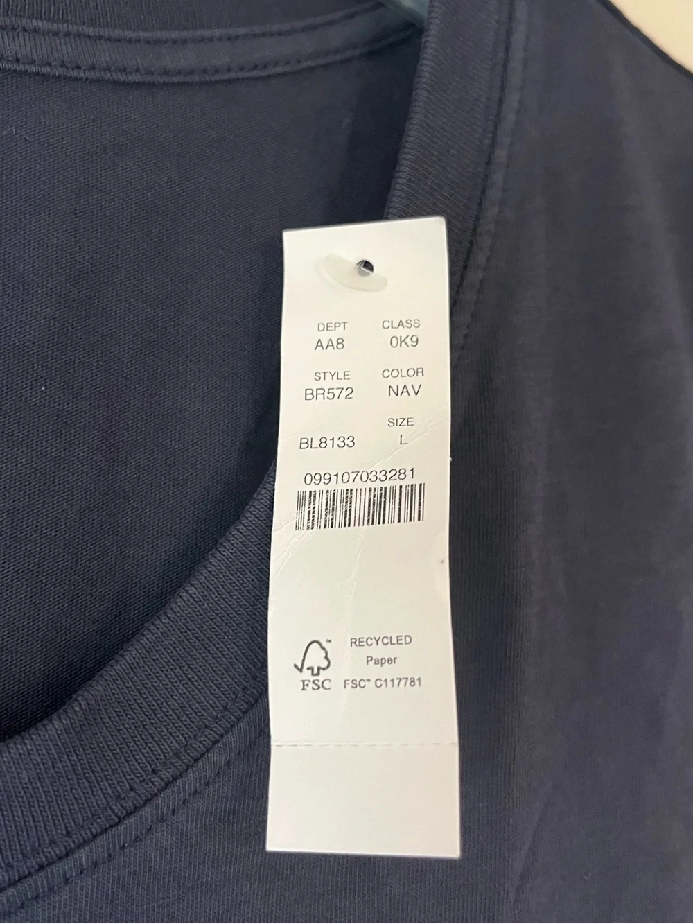 NWT J.Crew Men's Navy Broken-In Cotton Classic Fit Tank Top